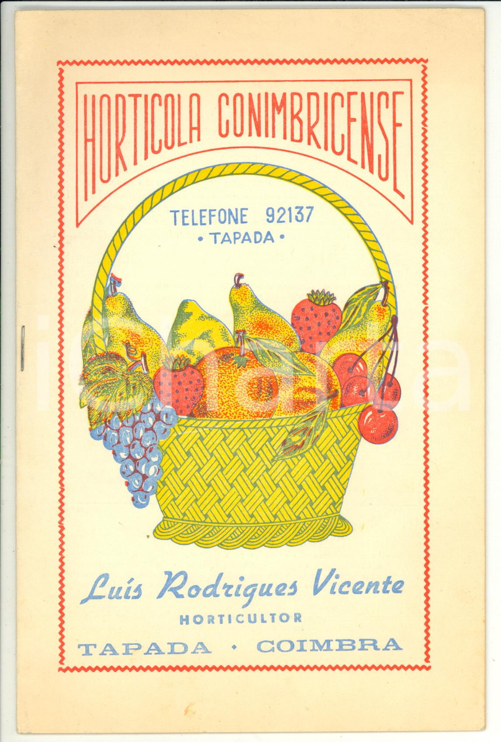 Materiale pubblicitario d’epoca 1963 COIMBRA  HORTICOLA CONIMBRICENSE Luis Rodrigues Vicente  Catalogo 16 pp. 1
