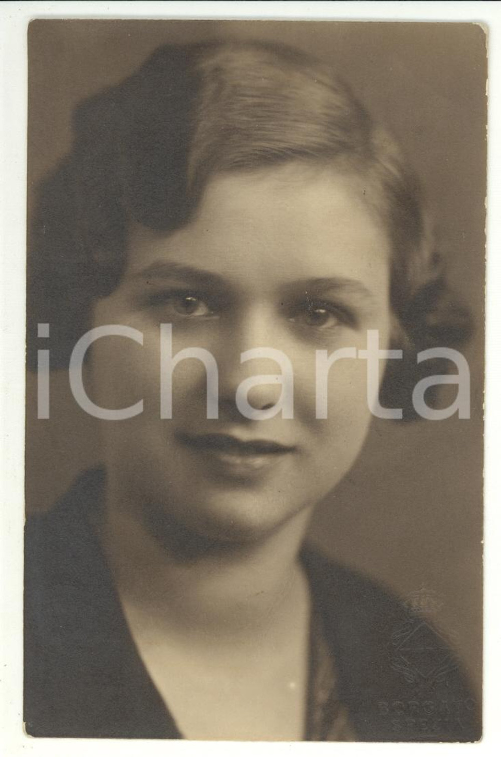 Fotografia d epoca originale 1940 ca LA SPEZIA Ritratto di Alba ZANAZZO  Foto cartolina BORGATO con dedica 1