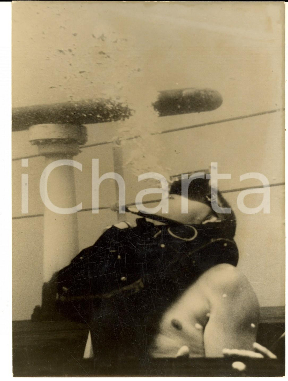 Fotografia d epoca originale 1959 KEY WEST Marine US NAVY prova attrezzatura per sommergibili naufragati 1