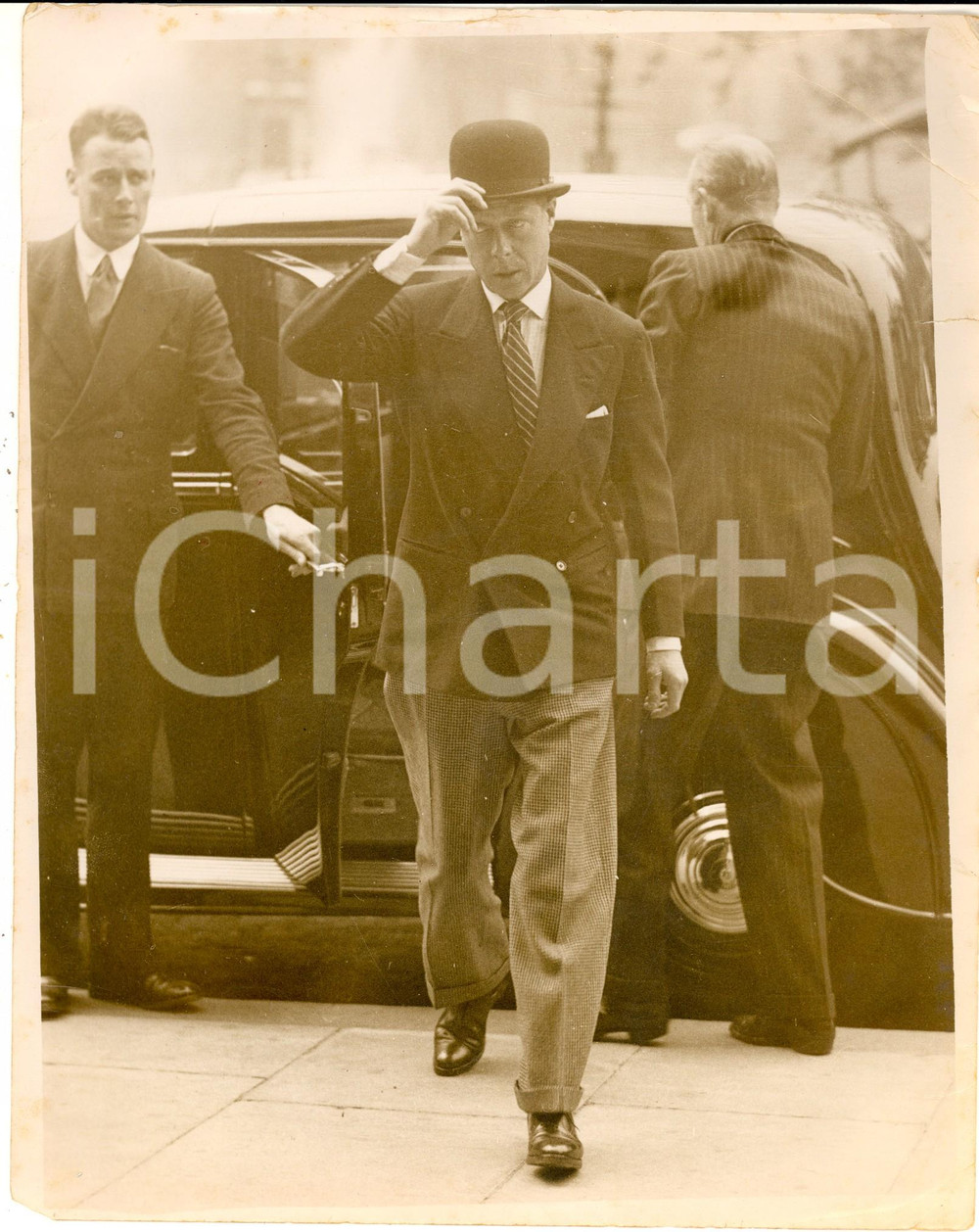 Fotografia d epoca originale 1935 ca LONDON Arrivo di Edoardo principe del Galles  Fotografia 18x24 cm 1