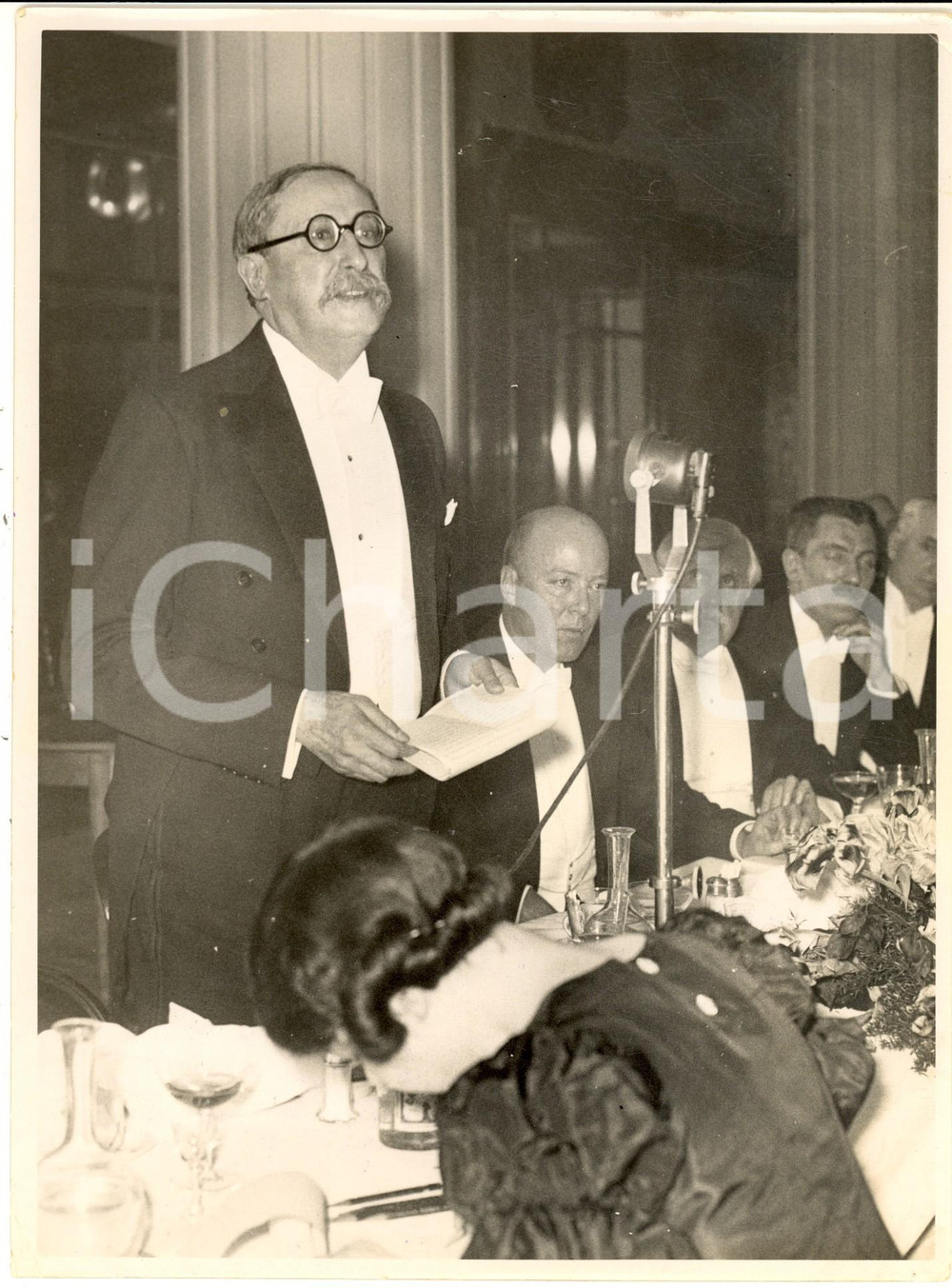 Fotografia d epoca originale 1937 PARIS LÃ©on BLUM speaking at Washington s birthday banquet  Photo 18x24 cm 1