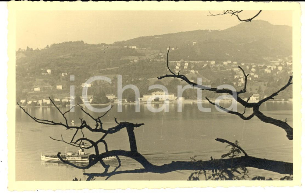 Fotografia d epoca originale 1940 ca LAGO DI COMO Veduta con VILLA OLMO Foto cartolina VINTAGE 1