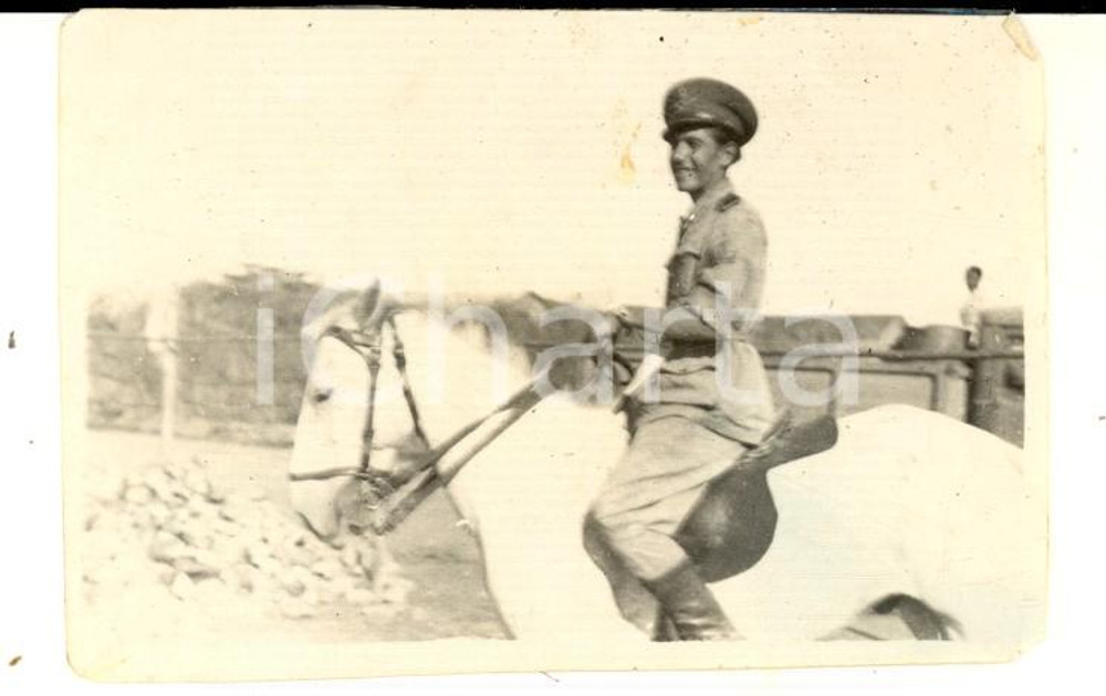 1937 AOI ADAMA (ETIOPIA) Ritratto di ufficiale a cavallo - Foto 9x6 cm