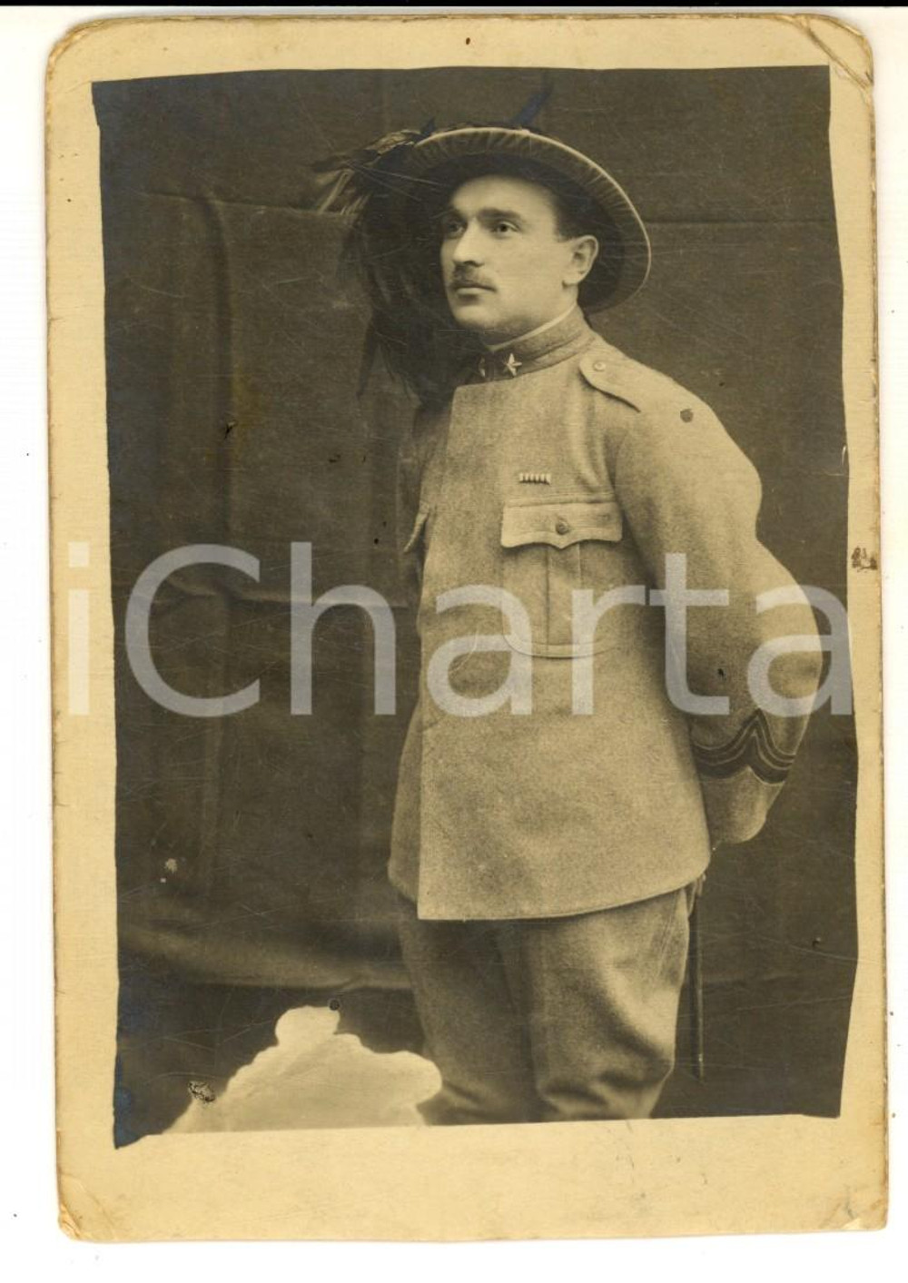 Fotografia d epoca originale 1920 ca REGIO ESERCITO ASTI Ritratto di Augusto ROVATI bersagliere  Foto 1