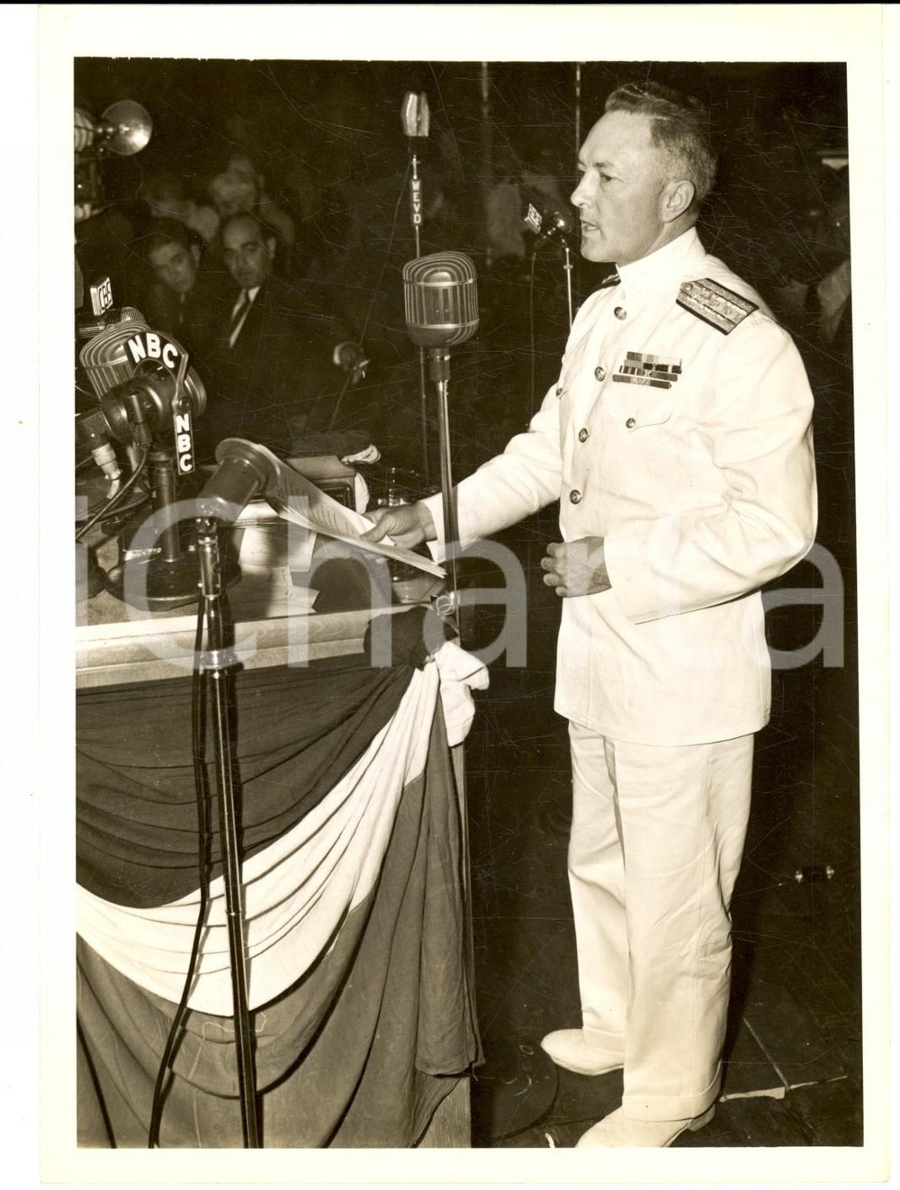 Fotografia d epoca originale 1941 NEW YORK CITY Admiral Richard Evelyn BYRD speaking for antinazi measures 1