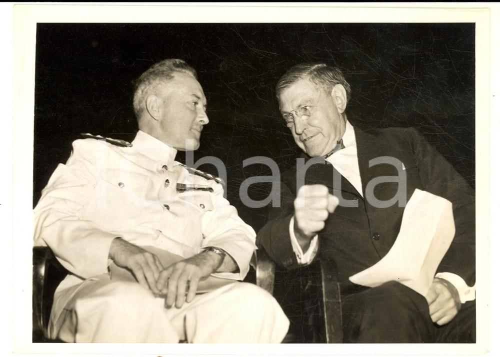 Fotografia d epoca originale 1941 NEW YORK CITY Admiral Richard E. BYRD Owen J. ROBERTS against dictatorships 1
