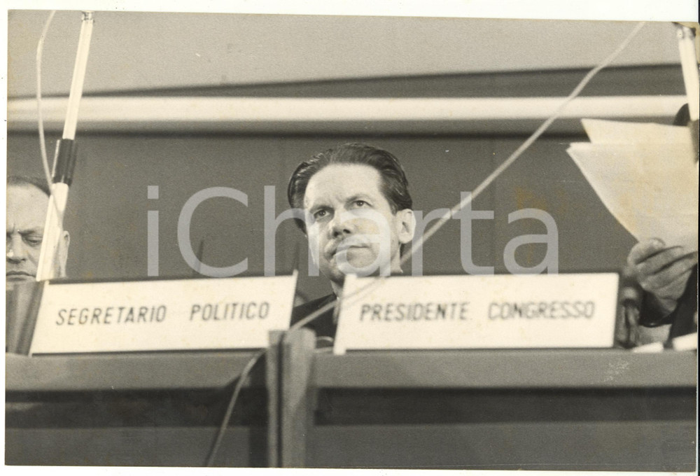 Fotografia d epoca originale 1969 ROMA XI Congresso Nazionale DC  Ritratto di Flaminio PICCOLI Foto 30x20 1