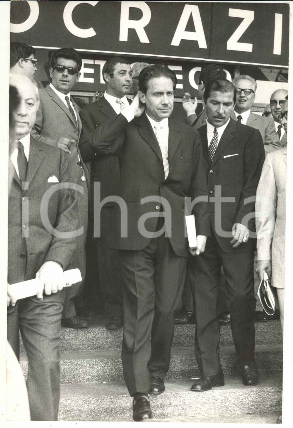 Fotografia d epoca originale 1969 ROMA XI Congresso Nazionale DC  Arrivo di Flaminio PICCOLI Foto 20x30 1