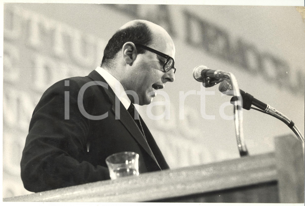Fotografia d epoca originale 1969 ROMA XI Congresso DEMOCRAZIA CRISTIANA  Discorso di Giovanni GALLONI Foto 1