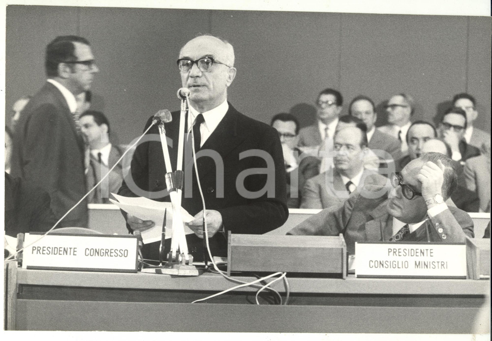 Fotografia d epoca originale 1969 ROMA XI Congresso DEMOCRAZIA CRISTIANA  Amintore FANFANI e Mariano RUMOR 1