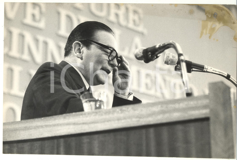 Fotografia d epoca originale 1969 ROMA XI Congresso Nazionale DC  Discorso di Mario FERRARI AGGRADI Foto 1