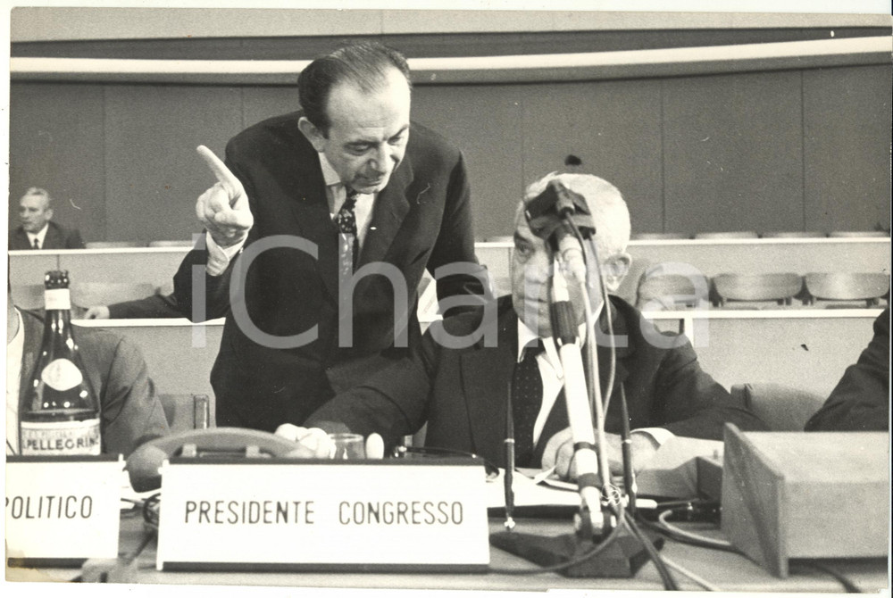 Fotografia d epoca originale 1969 ROMA Carlo DONATCATTIN e Giulio PASTORE all XI Congresso DC Foto 30x20 1