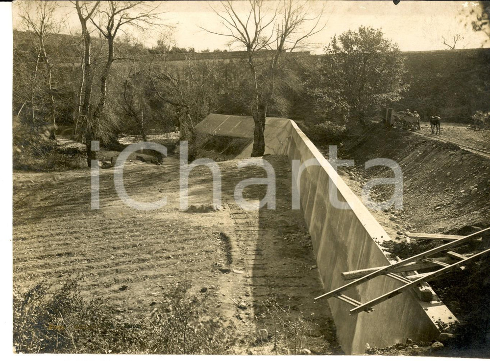 Fotografia d epoca originale 1931 EBOLI Cantiere presso diga sul fiume SELE Foto GALLOTTA 17x13 cm 1