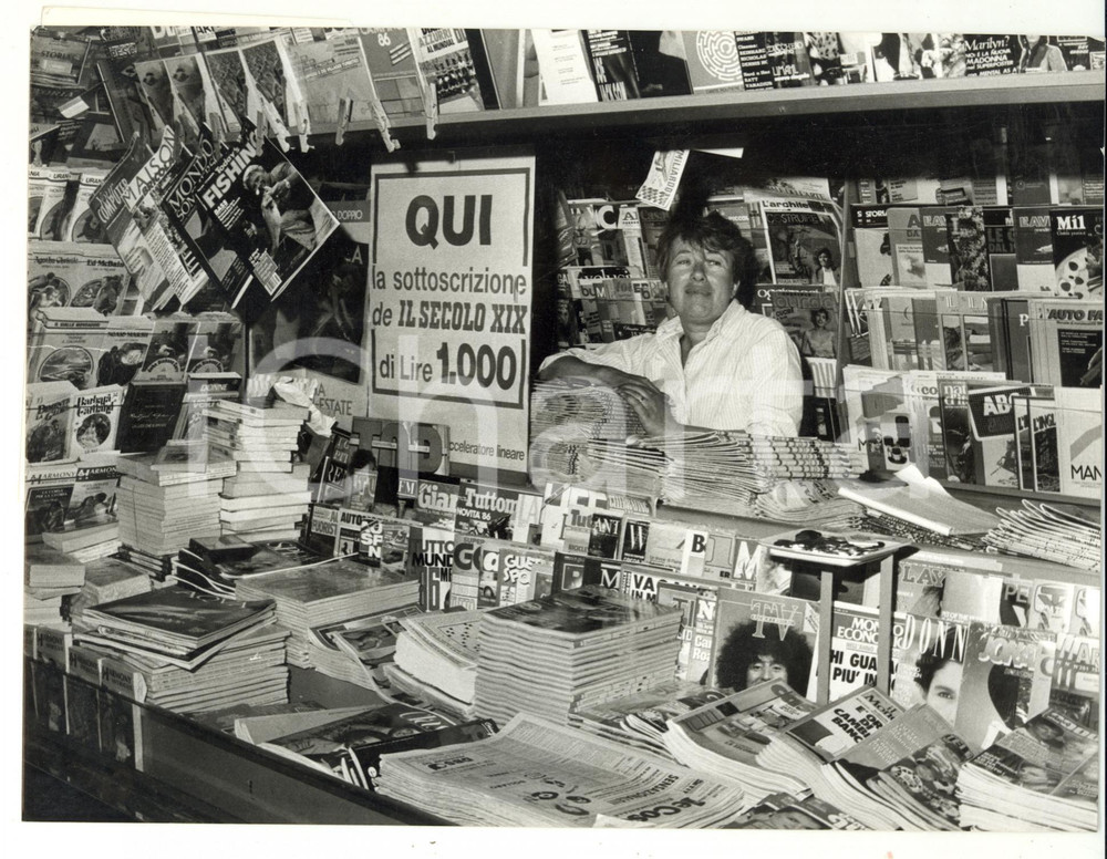 1985 ca GENOVA Edicola - Sottoscrizione IL SECOLO XIX *Foto VINTAGE