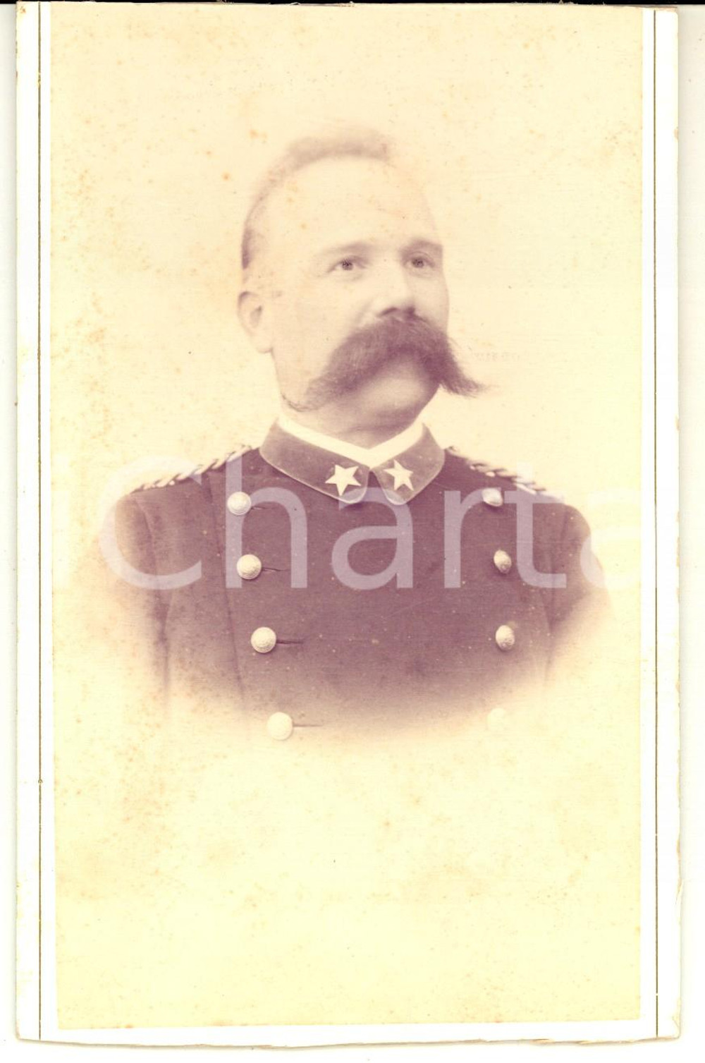 Fotografia d epoca originale 1880 ca ROMA REGIO ESERCITO Ritratto di ufficiale  Foto SANTINI 11x16 cm 1