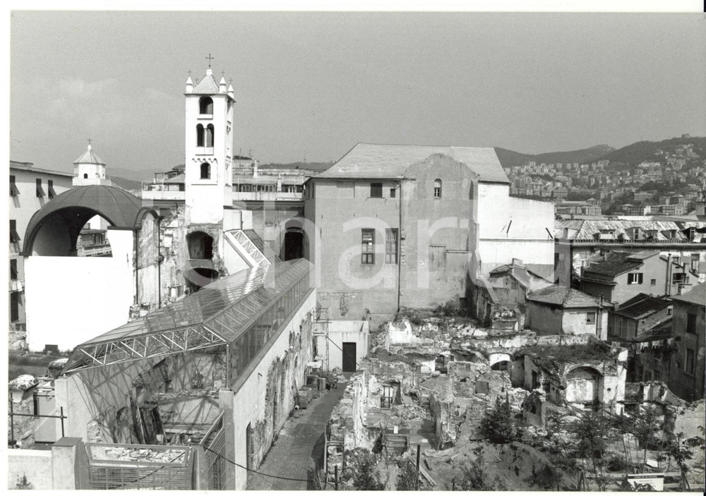 Fotografia d epoca originale 1995 GENOVA Rovine della Chiesa di Santa Maria in Passione Foto VINTAGE 21x15 1