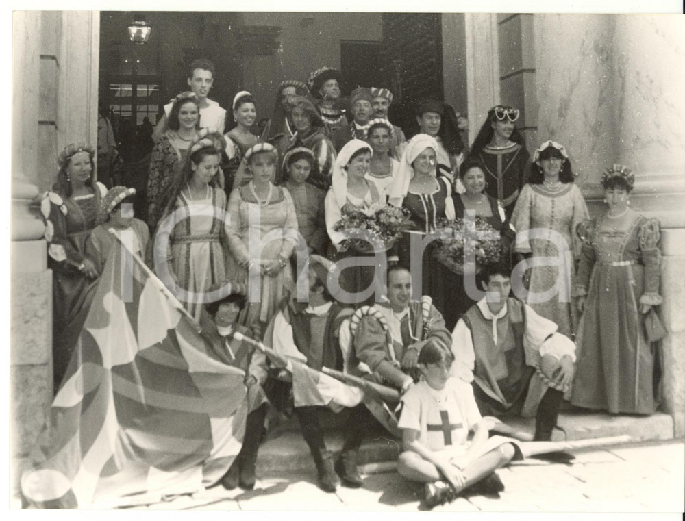 Fotografia d epoca originale 1992 GENOVA Gruppo storico La Medievale di Savona Foto VINTAGE 24x18 cm 1