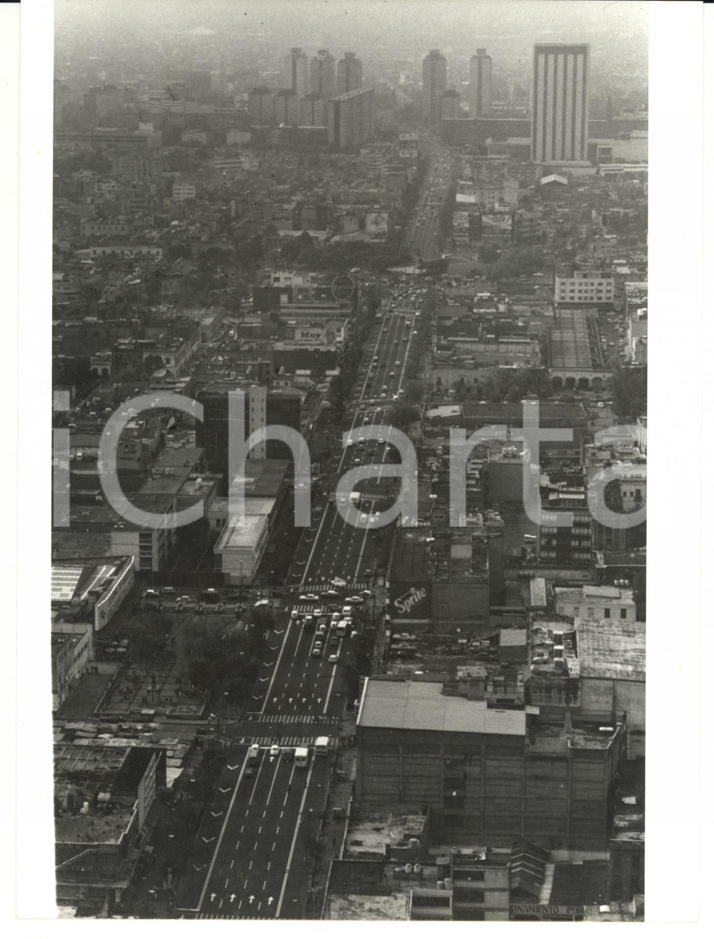 1989 GENOVA Veduta aerea *Fotografia VINTAGE 18x24 cm