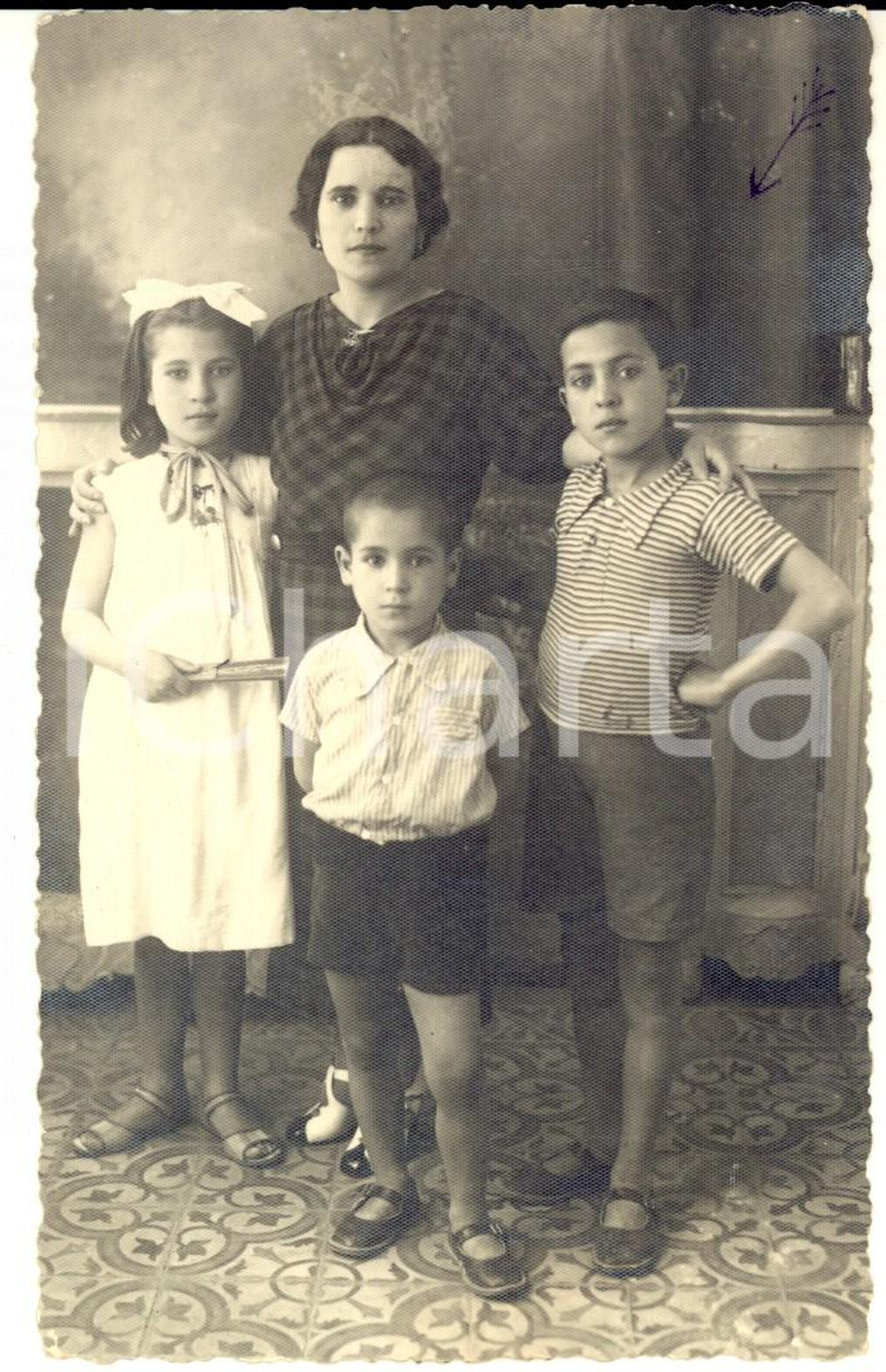 Fotografia d epoca originale 1930 ca VALGUARNERA CAROPEPE EN Famiglia di Enrico PANVINI  Foto cartolina 1