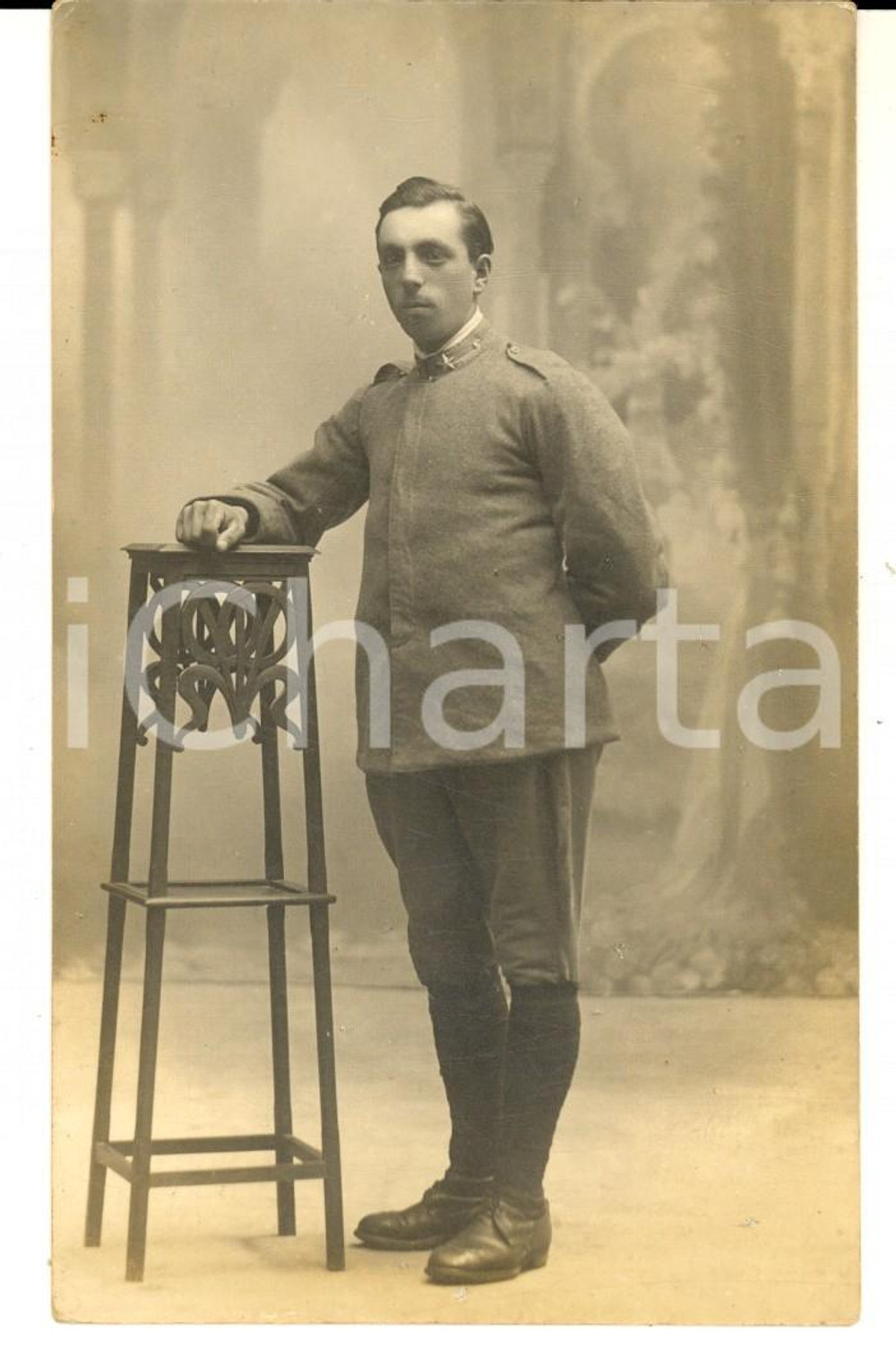 Fotografia d epoca originale 1918 WW1 NOVARA REGIO ESERCITO Ritratto di ufficiale  Foto ZECCHINATO 1