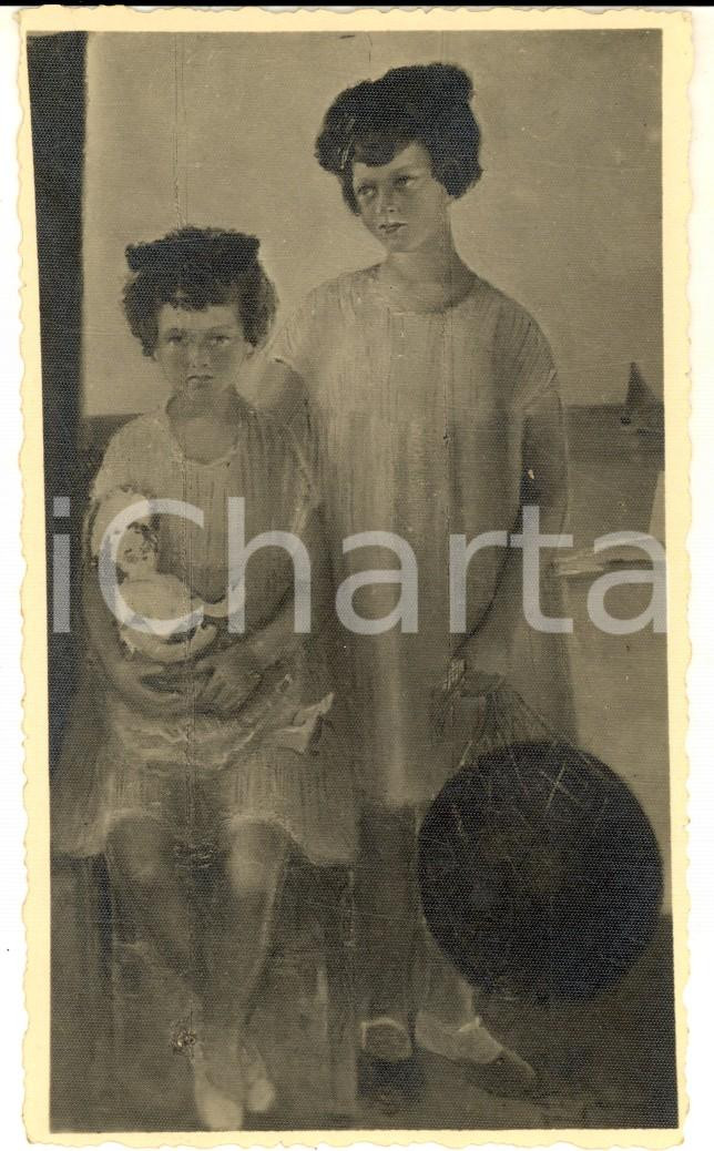 Fotografia d epoca originale 1933 MOSTRA PESCARA Ritratto delle figlie di GALLARDO Foto coeva quadro 1