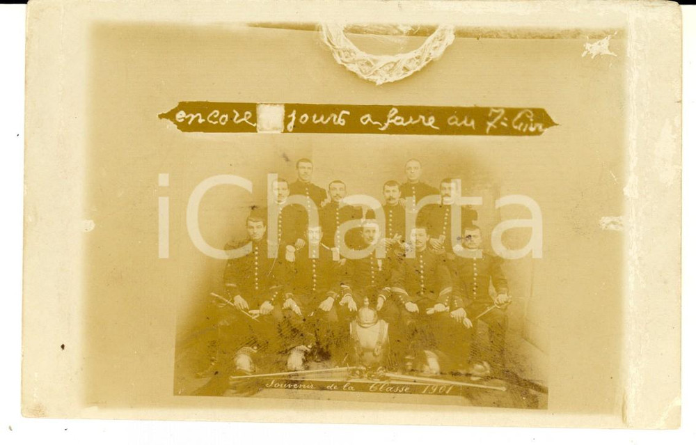 Fotografia d epoca originale 1918 WW1 ARMEE DE FRANCE Souvenir de la classe 1901 CHEVALERIE  Photo 1