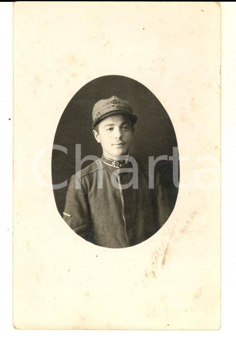 Fotografia d epoca originale 1915 ca ALBENGA Ritratto di sottufficiale di fanteria Foto cartolina G. B. SIRI 1