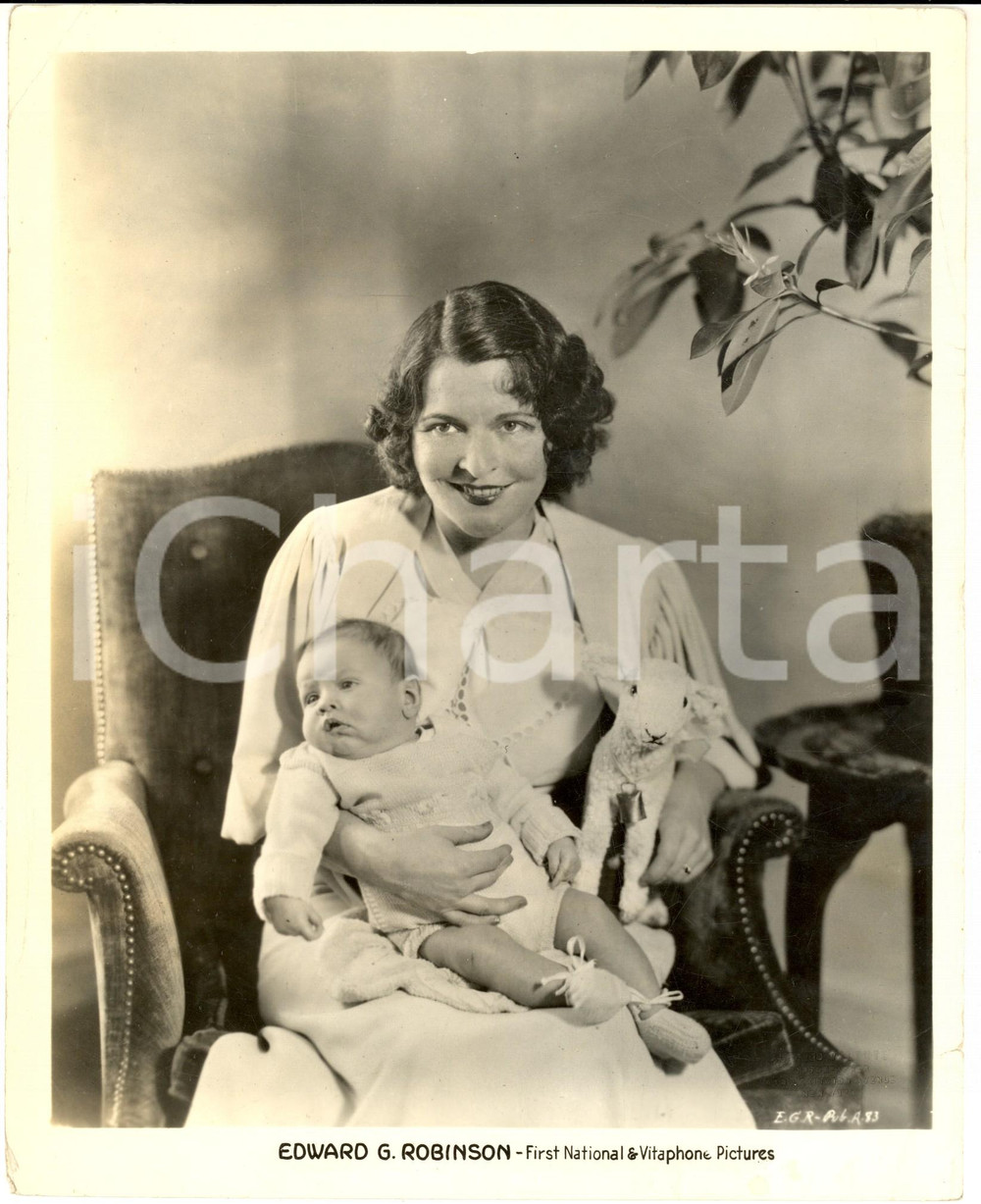 Fotografia d epoca originale 1933 CINEMA Gladys LLOYD con il figlio Edward G. ROBINSON jr  Foto 20x25cm 1
