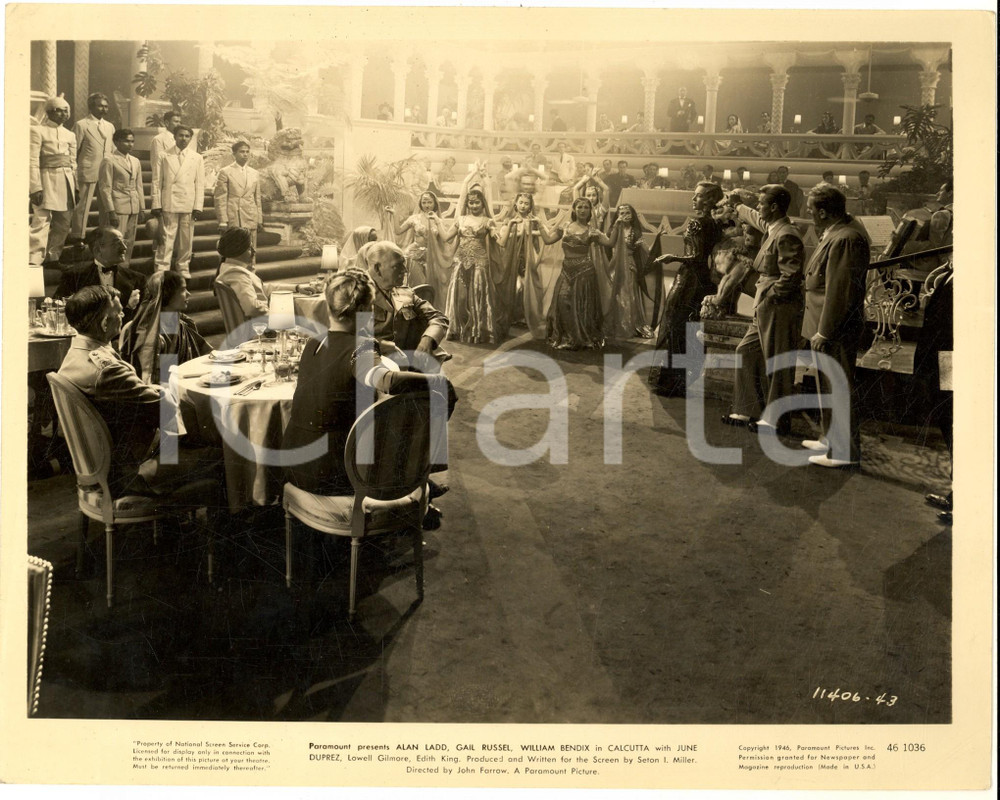 Fotografia d epoca originale 1947 CINEMA John Farrow  Calcutta  Scena di danza  Foto PARAMOUNT 25x20 cm 1