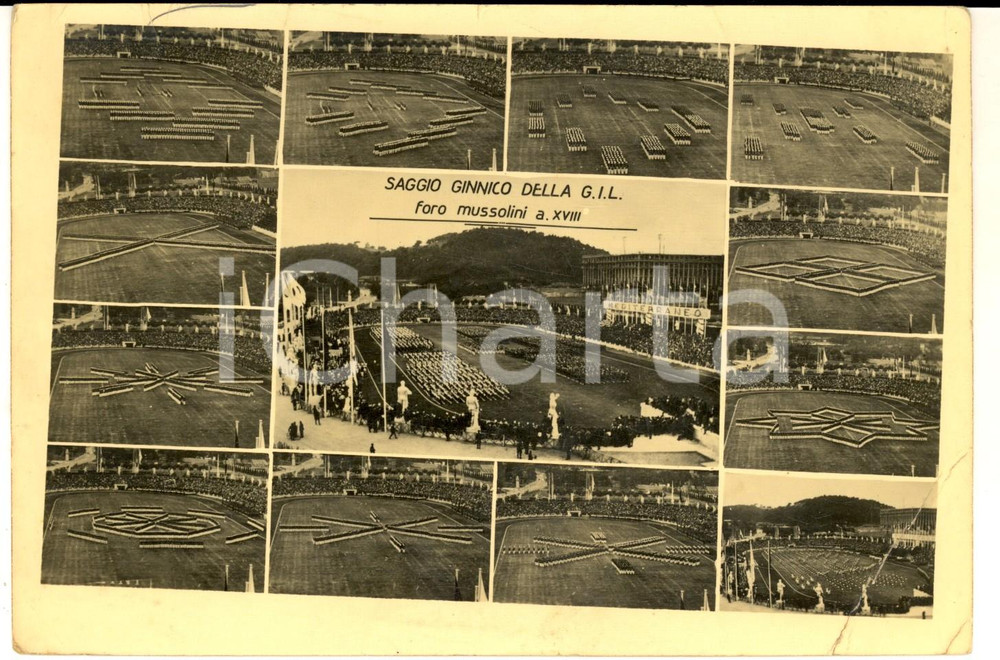Fotografia d epoca originale 1940 ROMA Foro Mussolini  Saggio Ginnico della GIL  Foto 18x13 12 scene 1