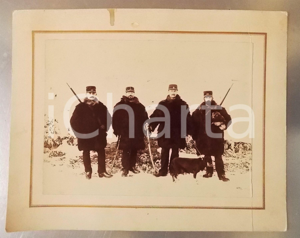 Fotografia d epoca originale 1915 ca WW1 French soldiers 151 rgt INFANTRY wearing fur coats  Photo 29x23 cm 1