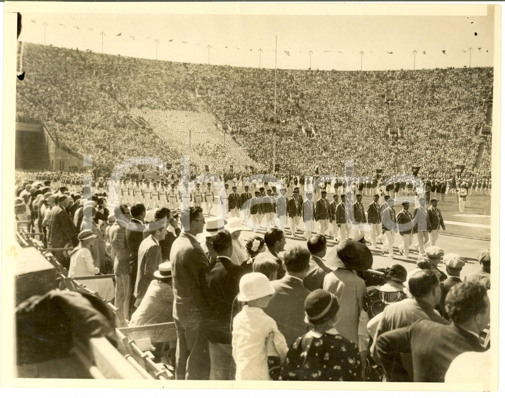 Fotografia d epoca originale 1932 LOS ANGELES Olympic Games  Opening ceremonies  The American team  Photo 1