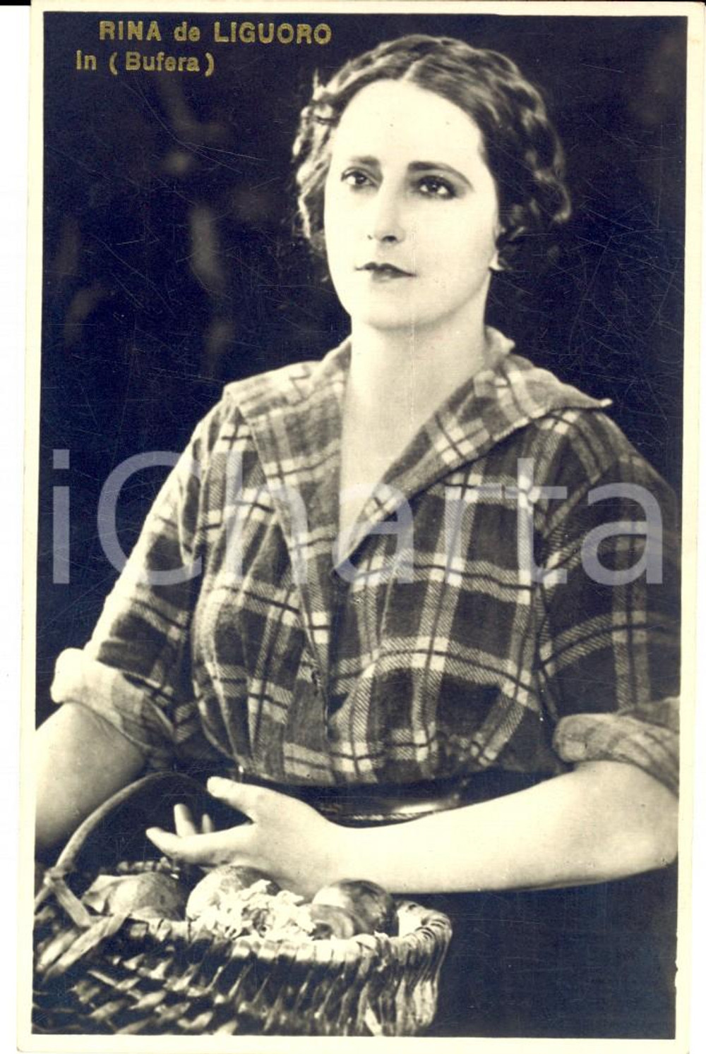 Cartolina originale da collezione 1925 ca CINEMA Attrice Rina DE LIGUORO in Bufera Cartolina VINTAGE FP NV 1