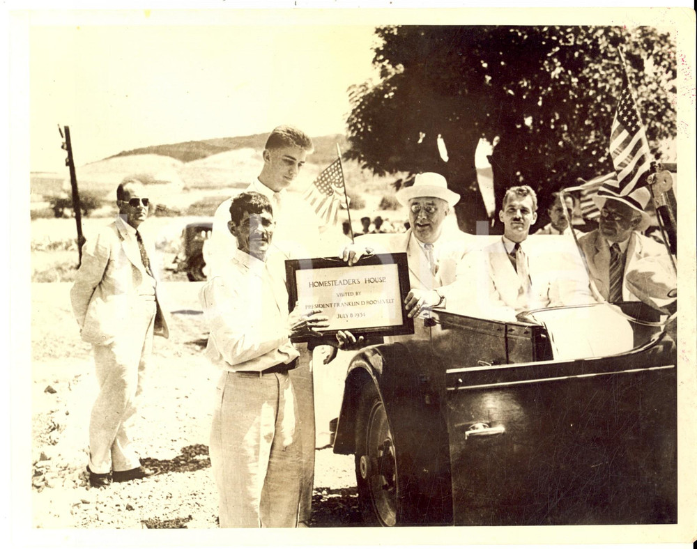 Fotografia d epoca originale 1934 SAINT CROIX VIRGIN ISLANDS Franklin ROOSEVELT visiting PWA Project Photo 1