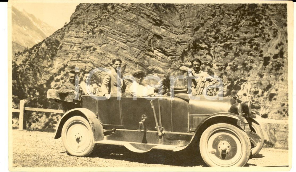 Fotografia d epoca originale Luglio 1926 PASSO DELLO STELVIO Una gita in automobile  Foto VINTAGE 14x8 cm 1