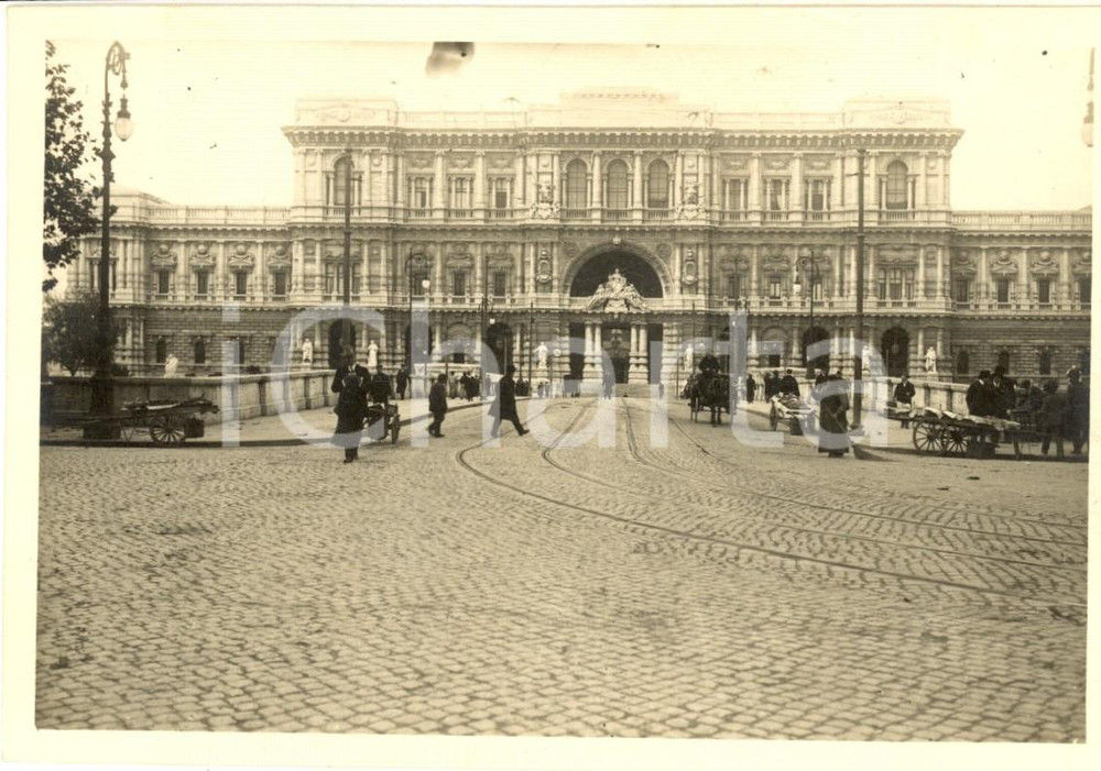 Fotografia d epoca originale 1920 ca ROMA Ponte Umberto I e Palazzo di Giustizia  Foto VINTAGE ANIMATA 15x10 1