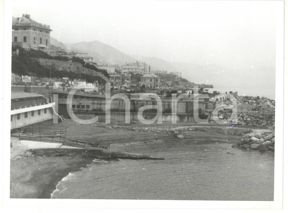 Fotografia d epoca originale 1992 GENOVA Veduta depuratore di QUINTO  Foto VINTAGE 24x18 cm 1