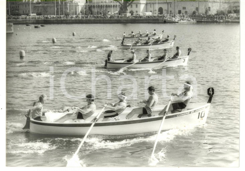 Fotografia d epoca originale 1996 GENOVA Partenza gara di canottaggio Fotografia VINTAGE 18x13 cm 1