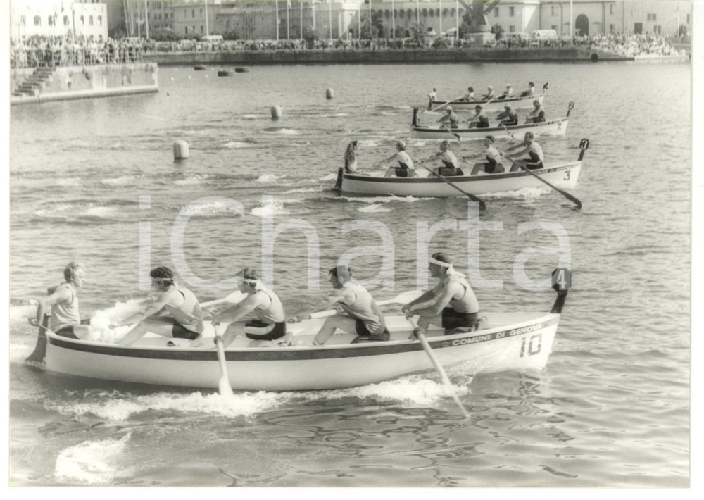 Fotografia d epoca originale 1996 GENOVA Partenza gara di canottaggio  Fotografia VINTAGE 18x13 cm 1