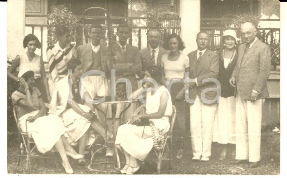Fotografia d epoca originale 1932 PARIS Gruppo di italiani in un caffÃ¨  Foto cartolina VINTAGE 1