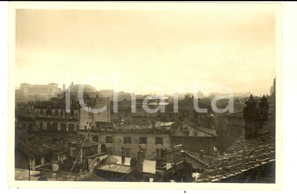 Fotografia d epoca originale 1920 ca ROMA Veduta panoramica dai tetti con il Vittoriano  Foto VINTAGE 15x10 1