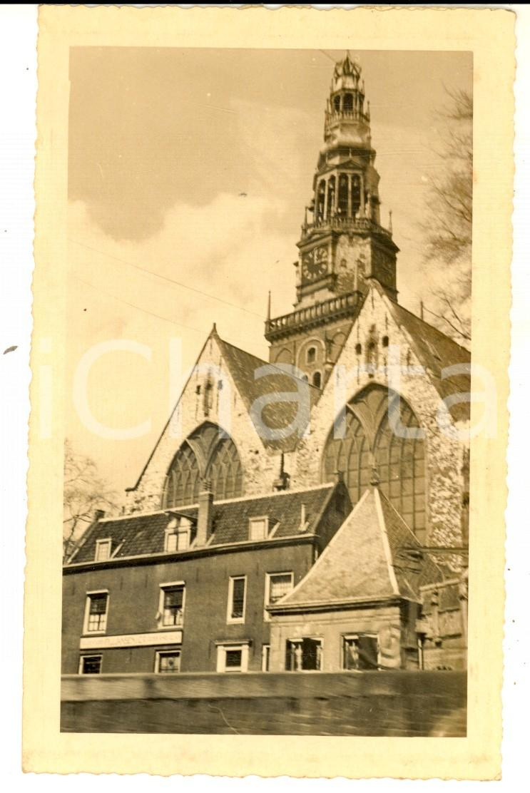 Fotografia d epoca originale 1950 ca AMSTERDAM Veduta della Chiesa Vecchia Oude Kerk   Foto cartolina 1