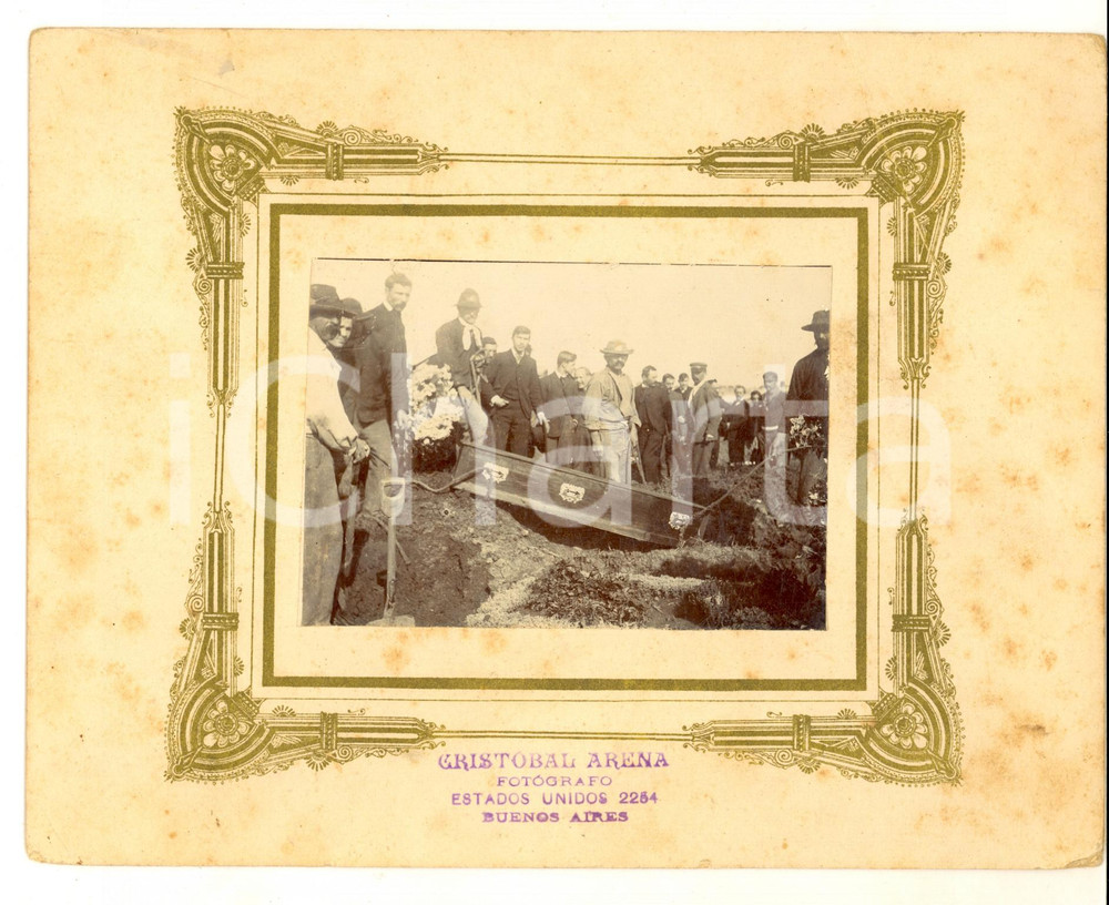 Fotografia d epoca originale 1920 ca BUENOS AIRES Scena di un funerale  Foto RARA Cristobal ARENA 23x20 cm 1