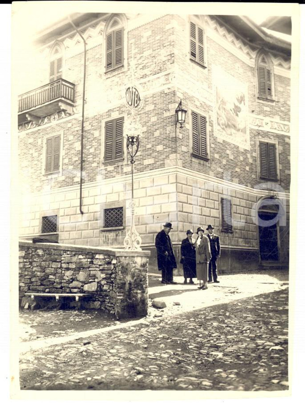 Fotografia d epoca originale 1925 PONZONE AL Ritratto di famiglia in paese   Foto VINTAGE 8x11 cm 1
