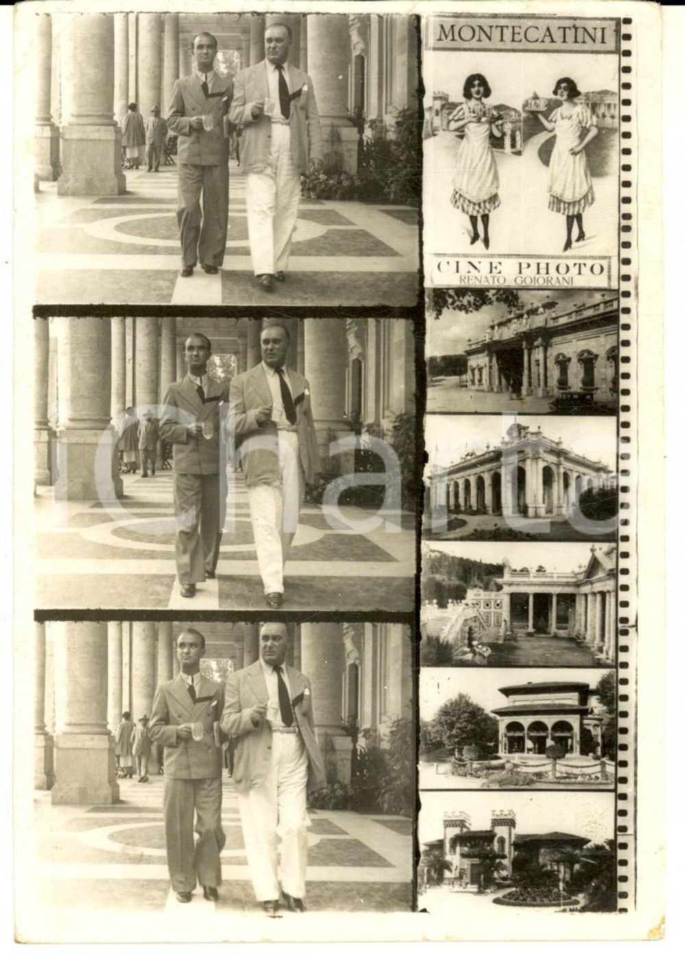 Fotografia d epoca originale 1934 MONTECATINI TERME Ritratto di due uomini in sequenza Foto GOIORANI 1