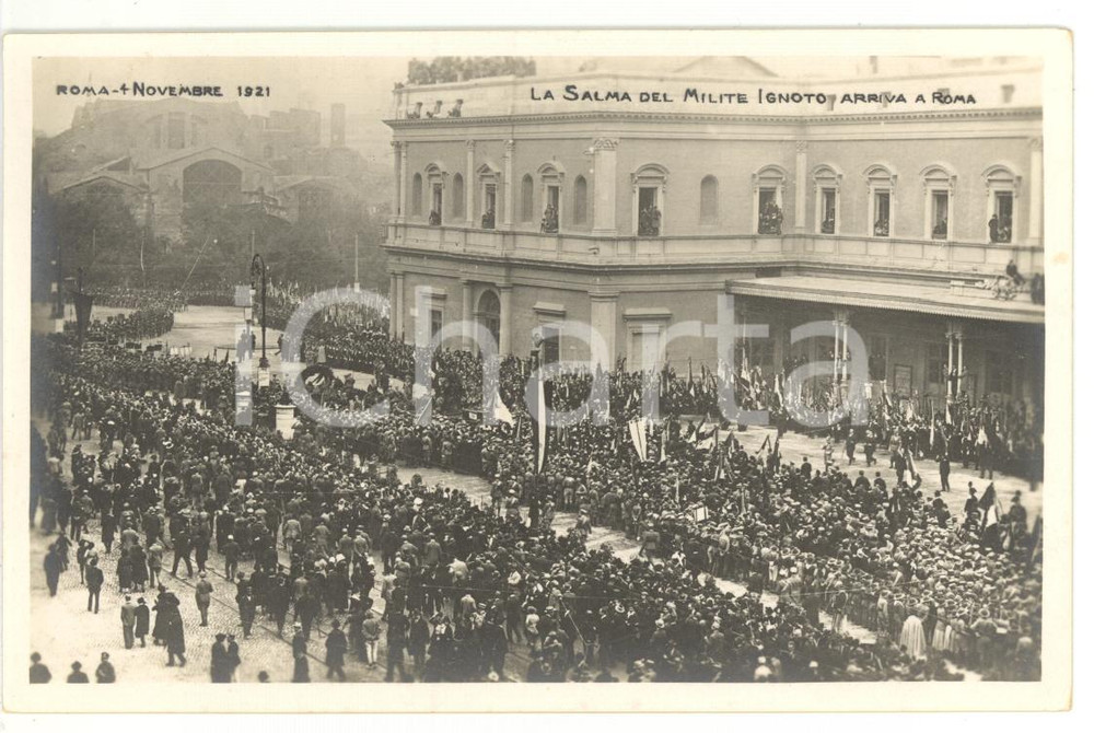 Cartolina originale da collezione 1921 ROMA Sagra della Vittoria  La salma del Milite Ignoto arriva a Roma 1