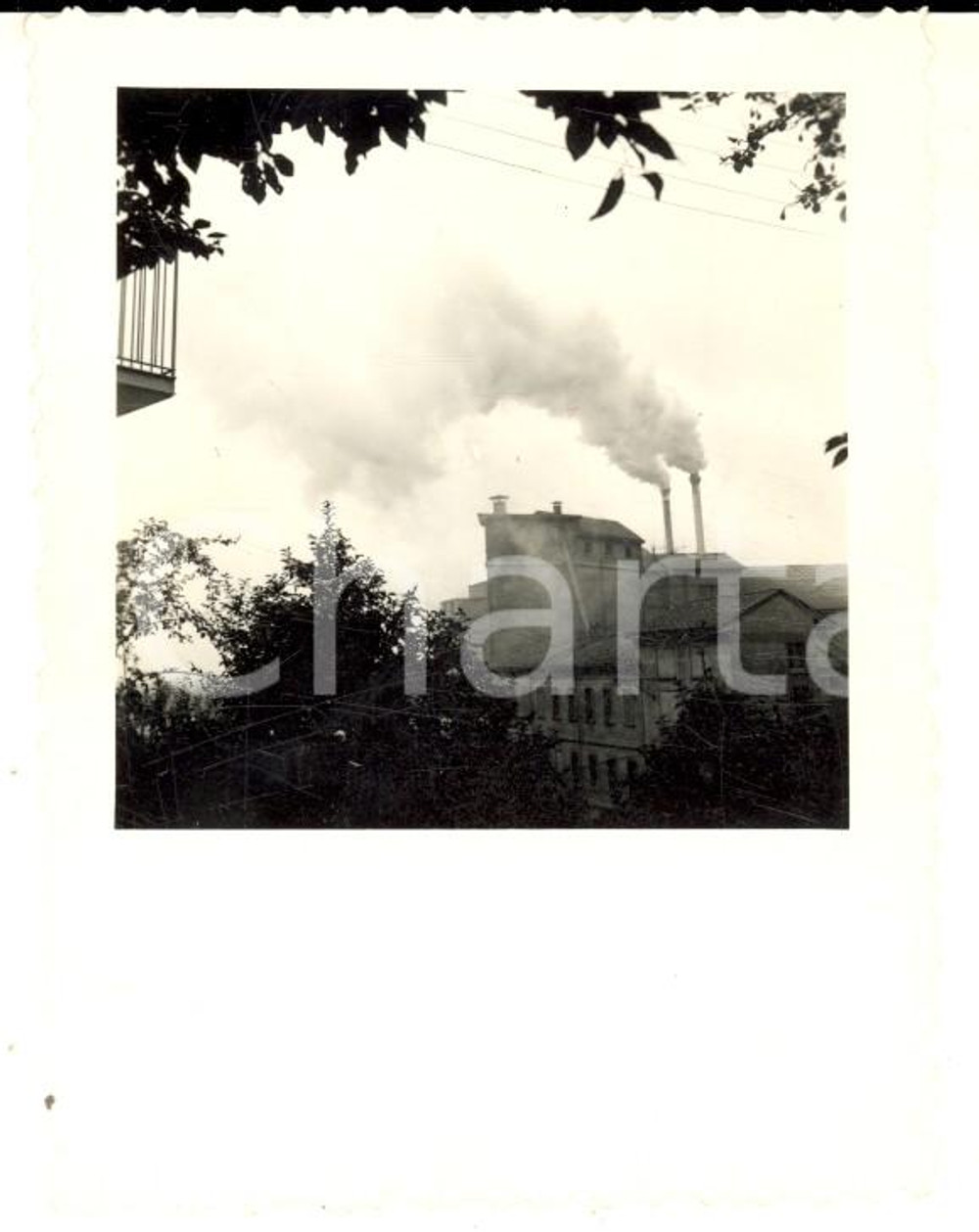 Fotografia d epoca originale 1959 STRADELLA Veduta con un cementificio in attivitÃ  Foto VINTAGE 8x9 cm 1