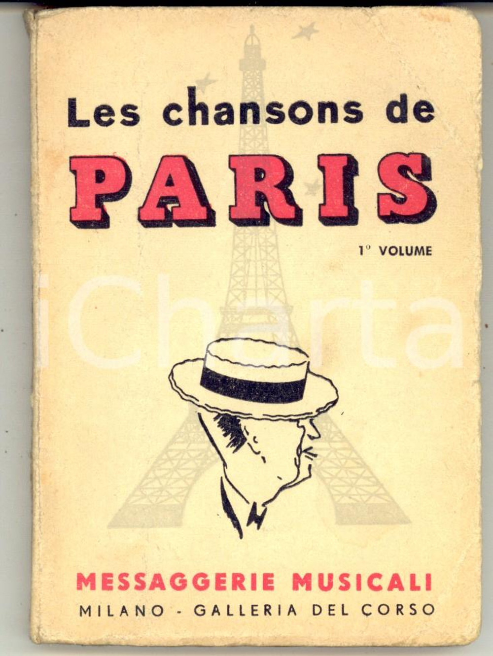 Libro, pubblicazione d epoca 1952 MILANO Les chansons de Paris  1Â° volume  Messaggerie Musicali 128 pp. 1