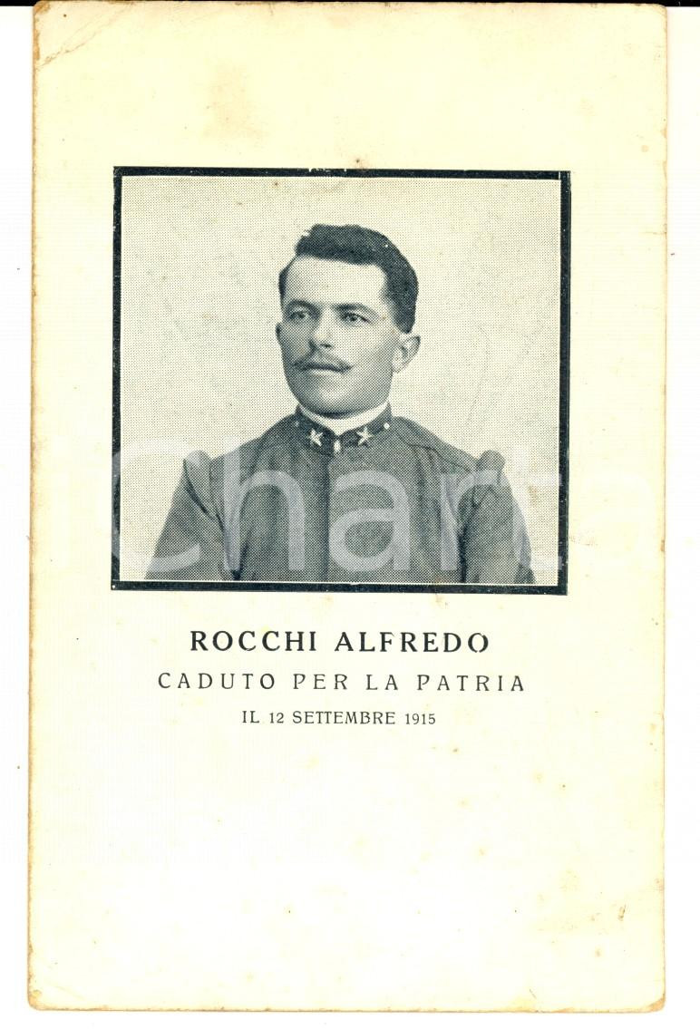 Cartolina originale da collezione 1915 ca WW1 Alfredo ROCCHI caduto per la patria  Cartolina celebrativa FP NV 1