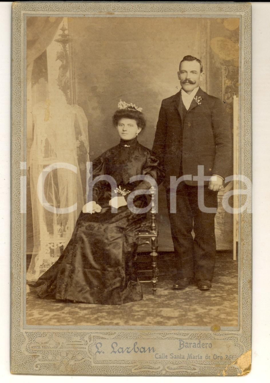 Fotografia d epoca originale 1905 BARADERO Famiglia DELLAFIORE  Cugino Vittorio nel giorno delle nozze Foto 1